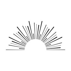 Obraz premium Sun icon, sunburst vector illustration element for design