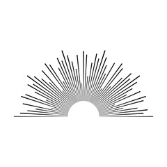 Sun icon, sunburst vector illustration element for design