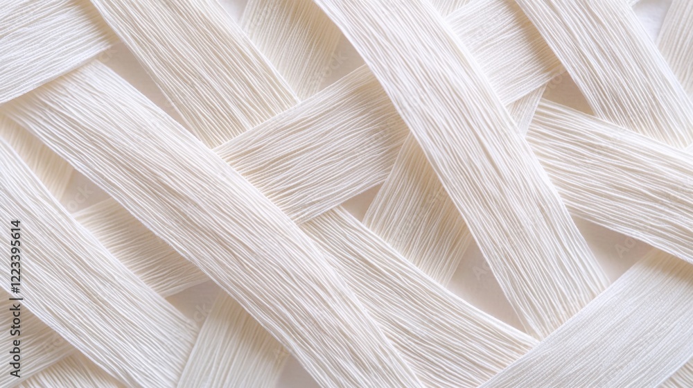Aufkleber a close-up view of an intricate woven pattern made from light-colored fibers, showcasing texture and