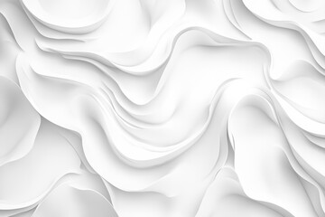 Obraz premium Abstract white waves background texture, digital art, design
