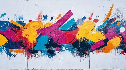 Abstract Colorful Graffiti Wall Art Urban Street Style Bold Energetic Vivid Splashes Dynamic Creative Background Design Modern Texture Paint red pink 