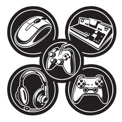 Gaming Accessories Vector Art, Icons, and Graphics 
