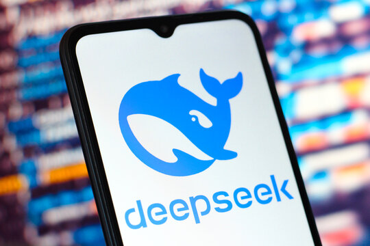 In this photo illustration, the DeepSeek logo is seen displayed on a smartphone screen, in Reno, United States, on January 27, 2025