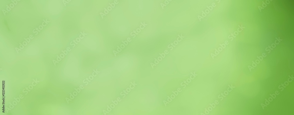 Wall mural spring background - abstract banner - green blurred bokeh lights with copy space