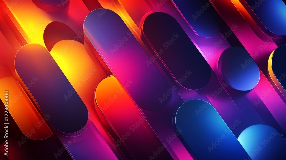 Poster abstract colorful geometric shapes background modern design vivid gradient dynamic vibrant digital a