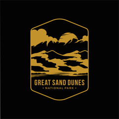 Line art Great Sand Dunes National Park patch logo illustration