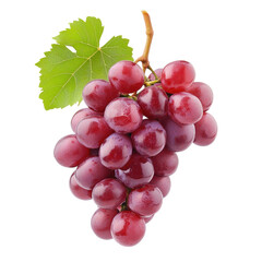 Fototapeta premium Ripe red grapes on a transparent background showcasing their rich color and freshness, Ripe red grape on transparent