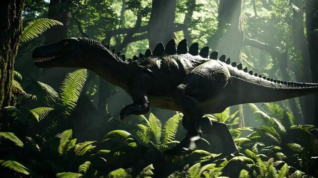 Allosaurus dinosaur in the wilderness
