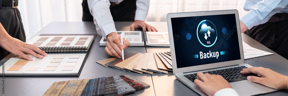Poster backup storage data internet technology business concept. database storage cloud technology file dat