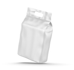 Die cut handle bag blank mockup template 3d illustration.