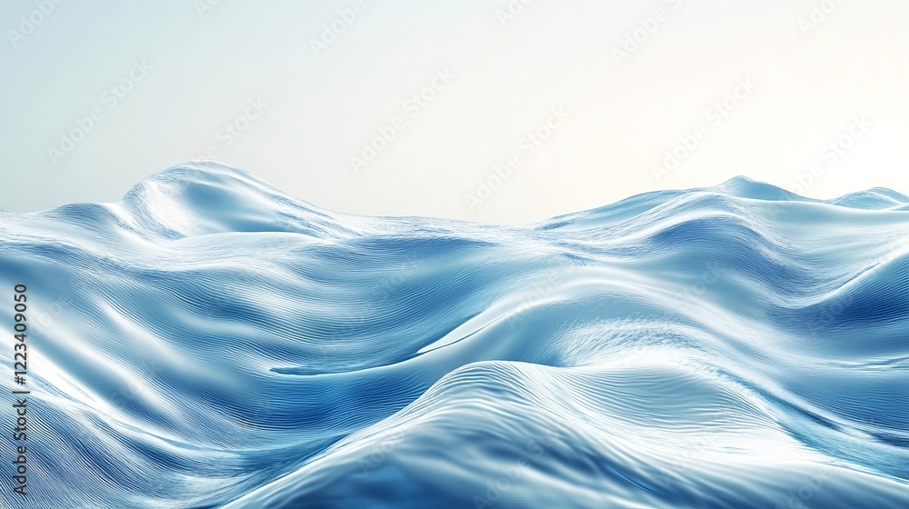 Aufkleber abstract blue wave background digital art modern design smooth surface elegant texture ice pattern c