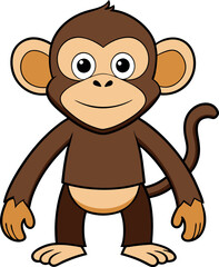 cartoon monkey vector art illustration on a white background