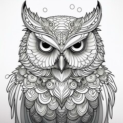 Fototapeta premium Ausmalbild Eule