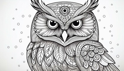 Fototapeta premium Ausmalbild Eule