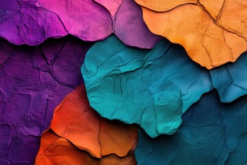 Fototapeta premium Abstract Triadic Color Scheme Teal Orange Violet Image