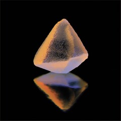 colourful abstract bitmap style gem stone crystal, with reflections on dark background