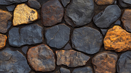 A seamless stone path surface with cobblestones, showcasing earthy textures and natural tones. The high-resolution design highlights the rugged and organic look of cobbled paths, perfect for outdoor s