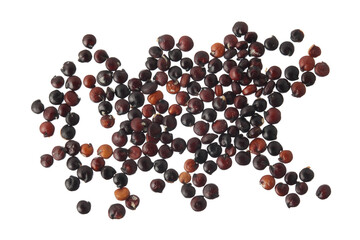 red quinoa seeds isolated on white background. Top view. Flat lay