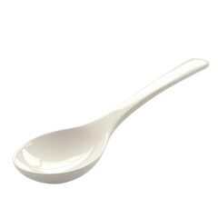 White spoon featuring a sleek design, perfect for serving or culinary use, white spoon isolated on Transparent background