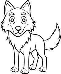 Gray Wolf cartoon vector illustration.