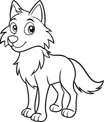 Gray Wolf cartoon vector illustration.