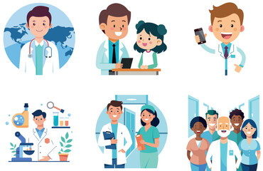 Fototapeta premium Advanced Medical Bundle: Sterile Vial Collection Stickers