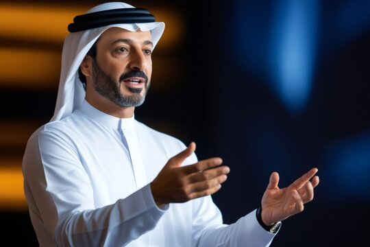 Sheikh Hamdan bin Mohammed bin Rashid Al Maktoum giving a speech