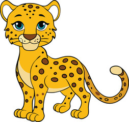 Leopard cartoon vector illustration.