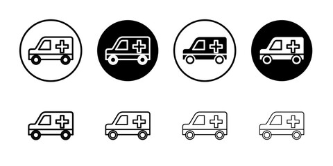 Obraz premium Ambulance icon Vector logo set flat