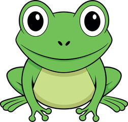 cartoon frog vector art illustration on a white background