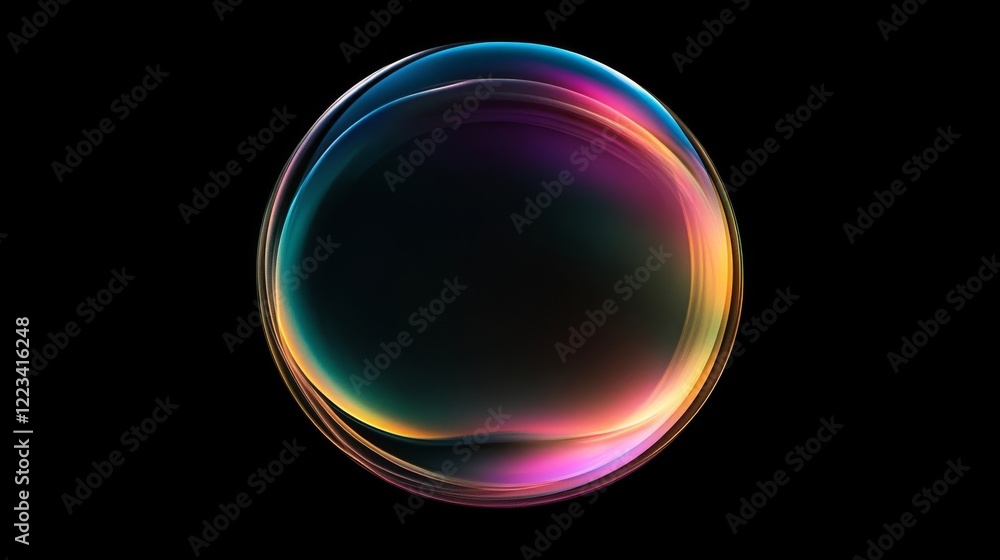 Poster abstract colorful orb digital art background gradient design modern vivid rainbow sphere illustratio