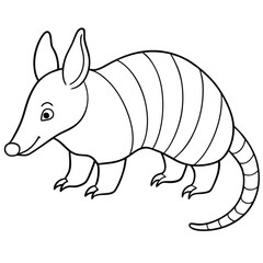 Armadillo Outline Coloring Book Fun and Educational Printable Pages for Kids and Adults