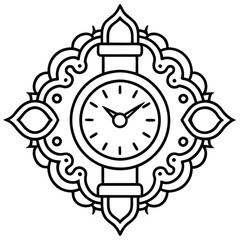 A creative and stylish logo for a watch company, incorporating clock hands and circular shapes in line art to represent innovation and craftsmanship.