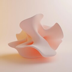 Modern abstract sculpture placed on a soft gradient background showcasing fluid shapes and gentle curves. Generative AI