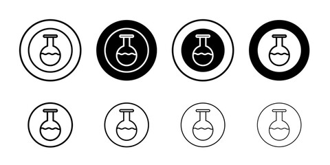 Chemical flask icon Vector logo set flat