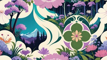 穏やかな雰囲気, パステルカラー, 鮮やかさ, 静けさ, 魅力, 伝統, 夢, 魔法, パターン, 繰り返し, バランス, 美学, グラフィック, モダン, ロマンチック, グラデーション, 洗練, 軽やかさ, 繊細さ