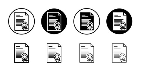 Course completion certificate icon Vector logo set flat