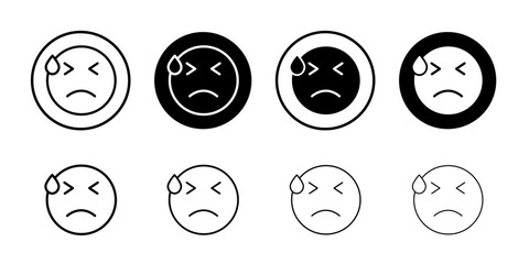 Desperate emoji icon Vector logo set flat