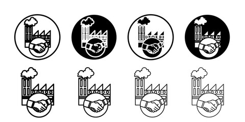 Factory deal icon Vector logo set flat