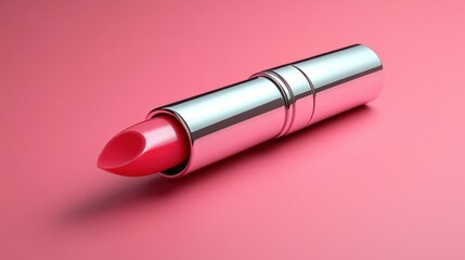Vibrant Pink Lipstick on Smooth Background for Beauty Aesthetic