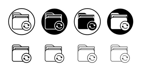 Folder sync icon Vector logo set flat