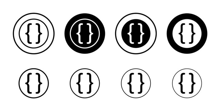 Font brackets icon Vector logo set flat