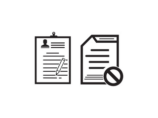 set of paper document and clipboard icon thin line style. quality control, Checkmark business concept. clipboard document page with check mark, pencil icon. vector illustration.