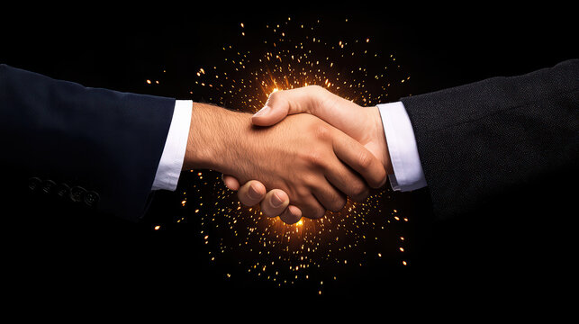 powerful handshake symbolizing partnership and collaboration
