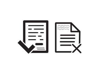set of paper document and clipboard icon thin line style. quality control, Checkmark business concept. clipboard document page with check mark, pencil icon. vector illustration.