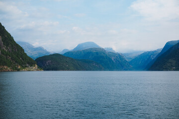 Picturesque fjords in Norway in summer 