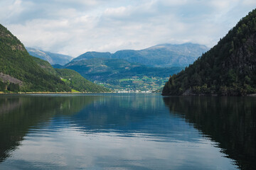 Picturesque fjords in Norway in summer 