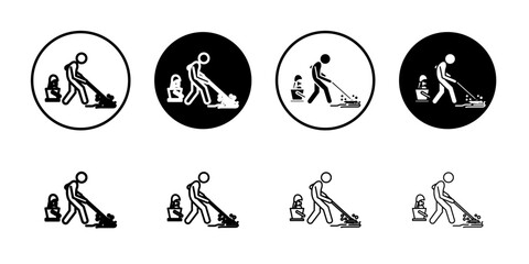 Janitor icon Vector logo set flat