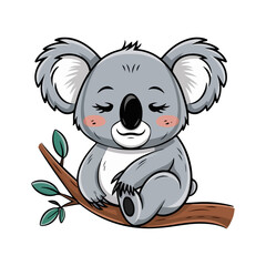 Cute koala cartoon vector illustration