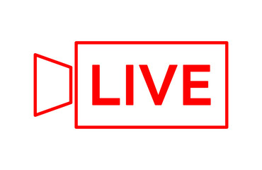 Fototapeta premium Live icon streaming button, Online stream, Vector illustration